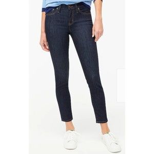 J Crew Mid Rise Dark Wash Stretch Skinny Jeans Women's Size 30 (10) Inseam 26